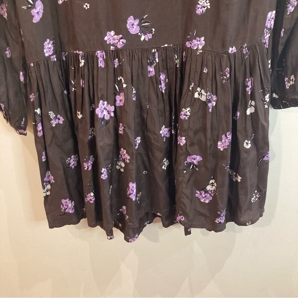 KAFFE Sz 34 Kajava Ruffle Neckline Hem Buttons Ditzy Floral Tunic Dress NEW - Picture 16 of 16